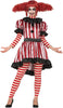 GP79021 – Clown Halloween Streifen Kostüm Rot Schwarz – Größe: 36 - 38 (S) – Farbe: Schwarz