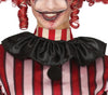 GP79021 – Clown Halloween Streifen Kostüm Rot Schwarz – Größe: 38 - 40 (M) – Farbe: Schwarz