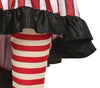 GP79021 – Clown Halloween Streifen Kostüm Rot Schwarz – Größe: 38 - 40 (M) – Farbe: Schwarz