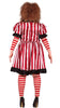 GP79021 – Clown Halloween Streifen Kostüm Rot Schwarz – Größe: 44 - 46 (XL) – Farbe: Schwarz
