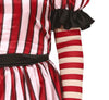GP79021 – Clown Halloween Streifen Kostüm Rot Schwarz – Größe: 44 - 46 (XL) – Farbe: Schwarz