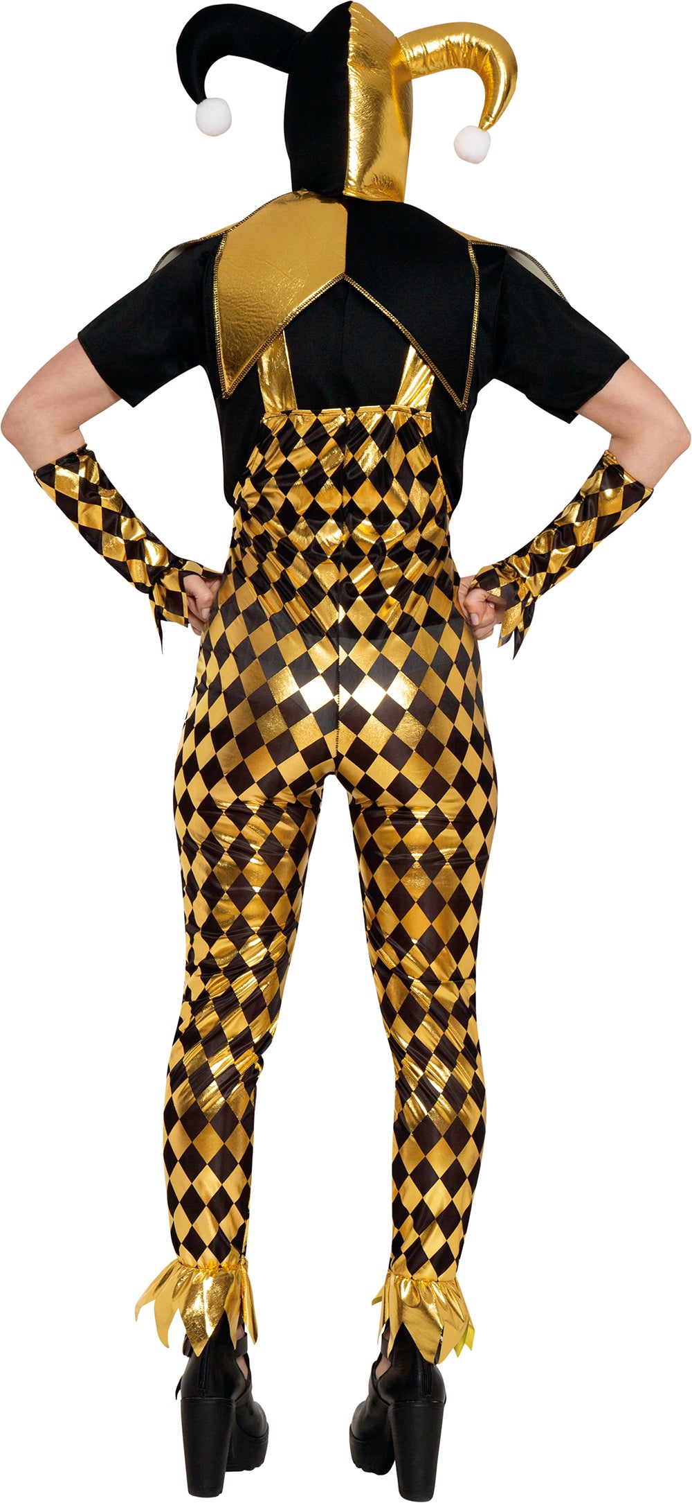 GP79059 – Clown Harlekin Kostüm Halloween Witzbold – Größe: 36 - 38 (S), 38 - 40 (M), 42 - 44 (L)