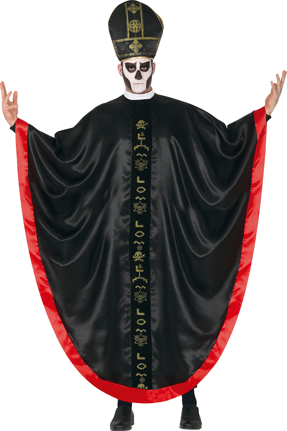 GP79089 – Halloween Kardinal Kostüm Mit – Größe: 52 - 54 (L) – Farbe: Schwarz