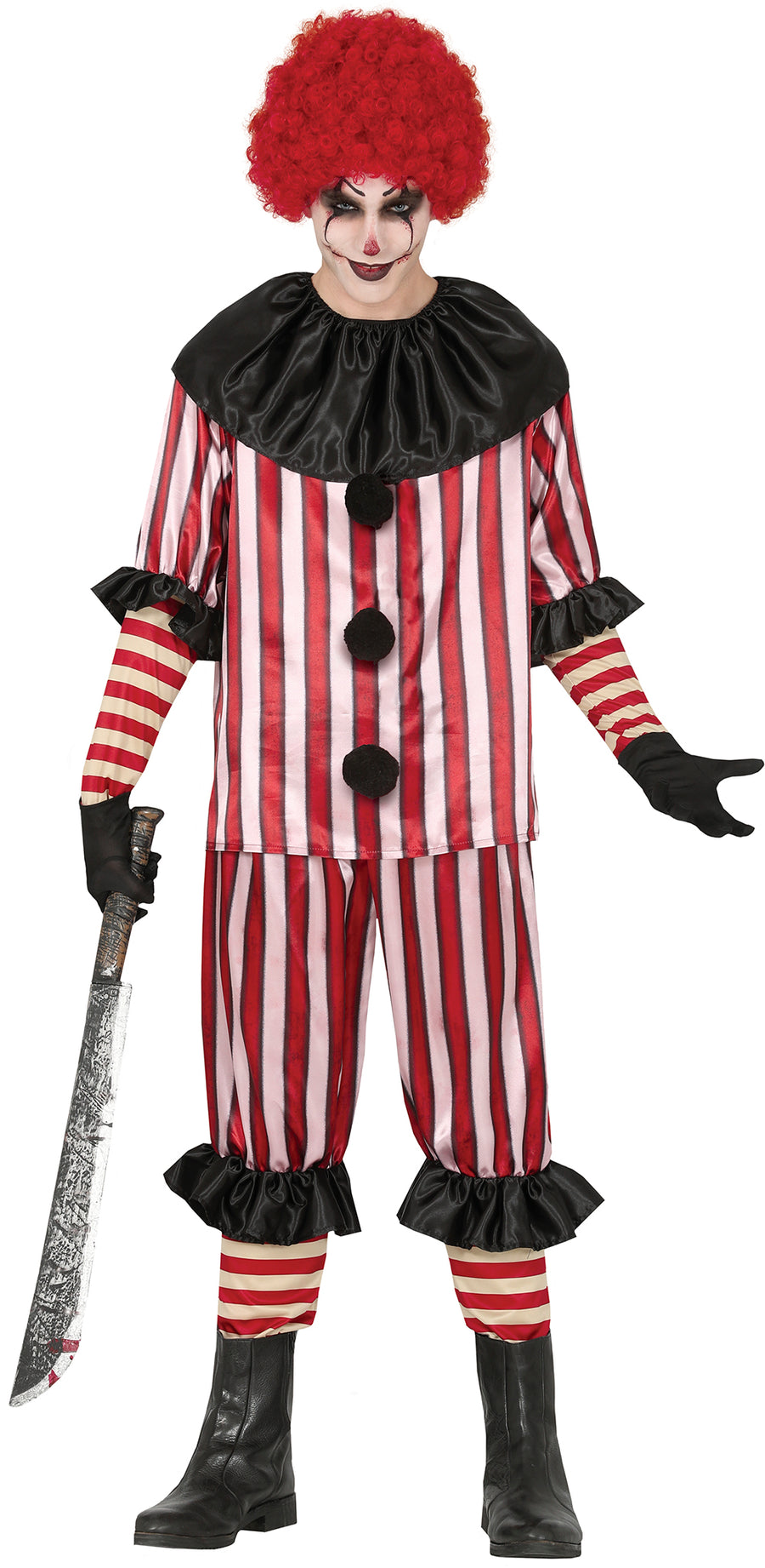 Horror Clown Kostüm für Herren gestreift