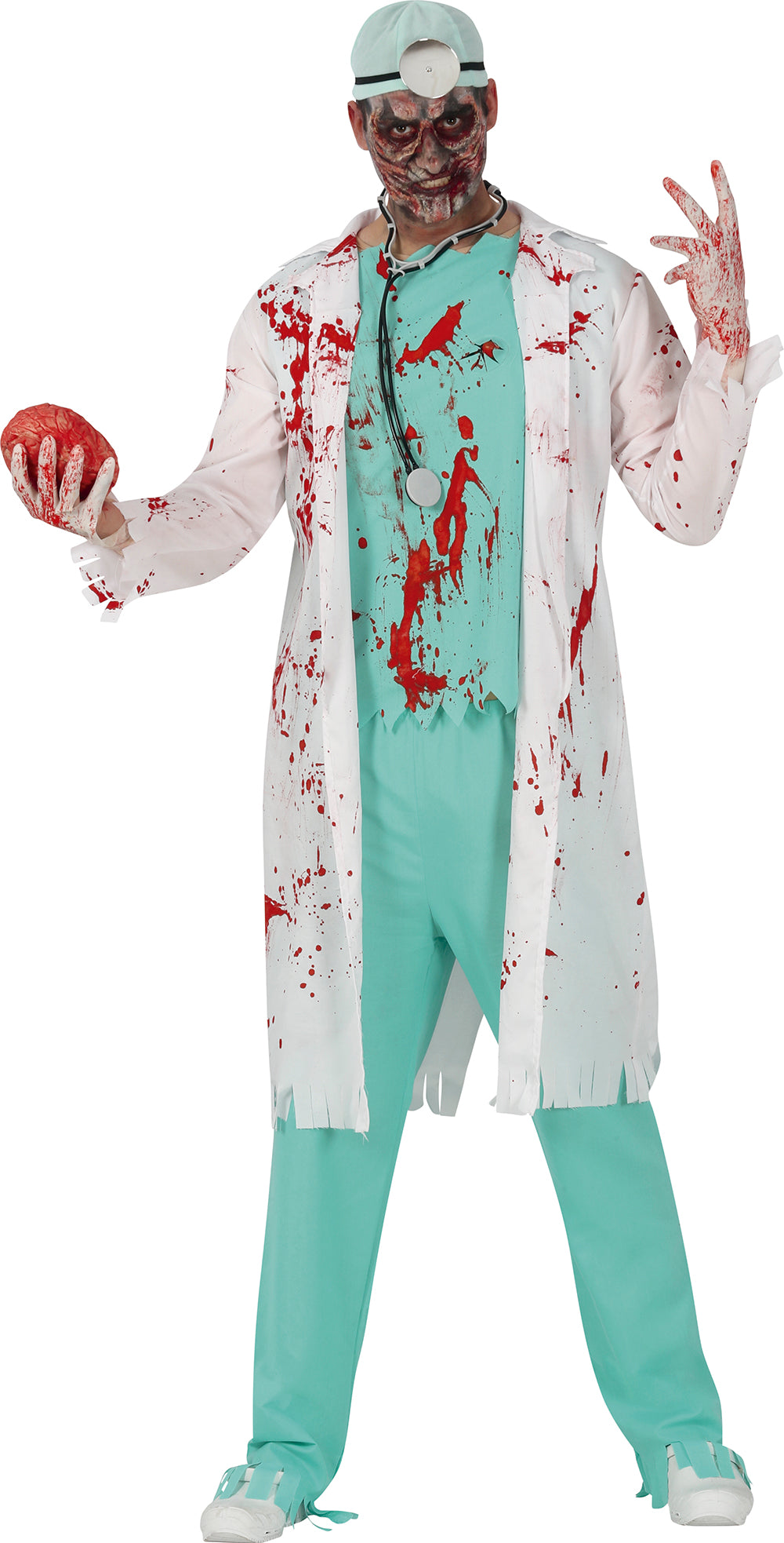 GP79116 – Zombie Arzt Halloween Kostüm – Größe: 48 - 50 (M) – Farbe: Blau