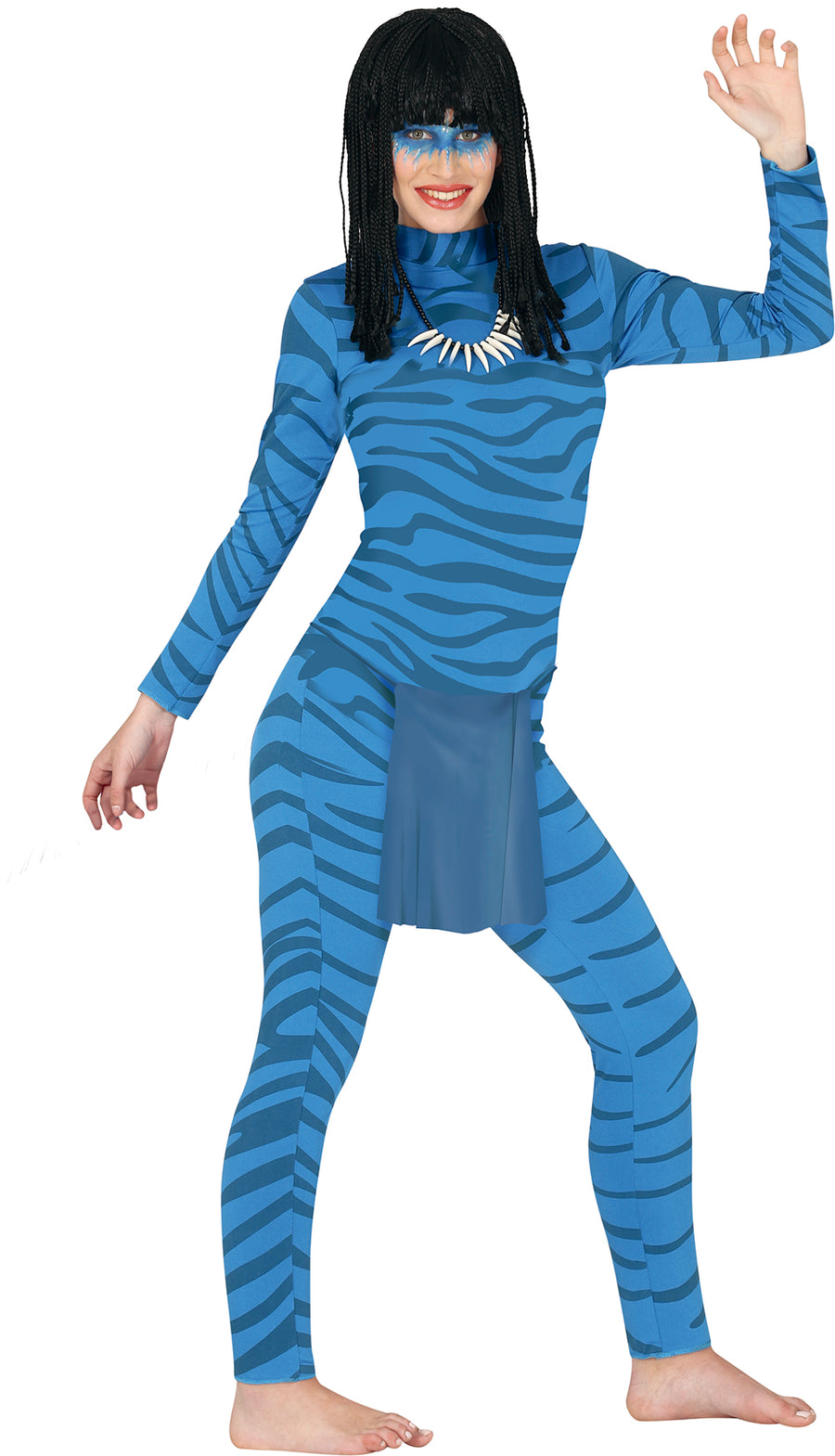 Katzenkriegerin Kostüm für Damen blau