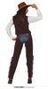 GP79148 – Cowgirl Abenteuer Weste Halstuch – Größe: 42 - 44 (L), 36 - 38 (S) – Farbe: Braun