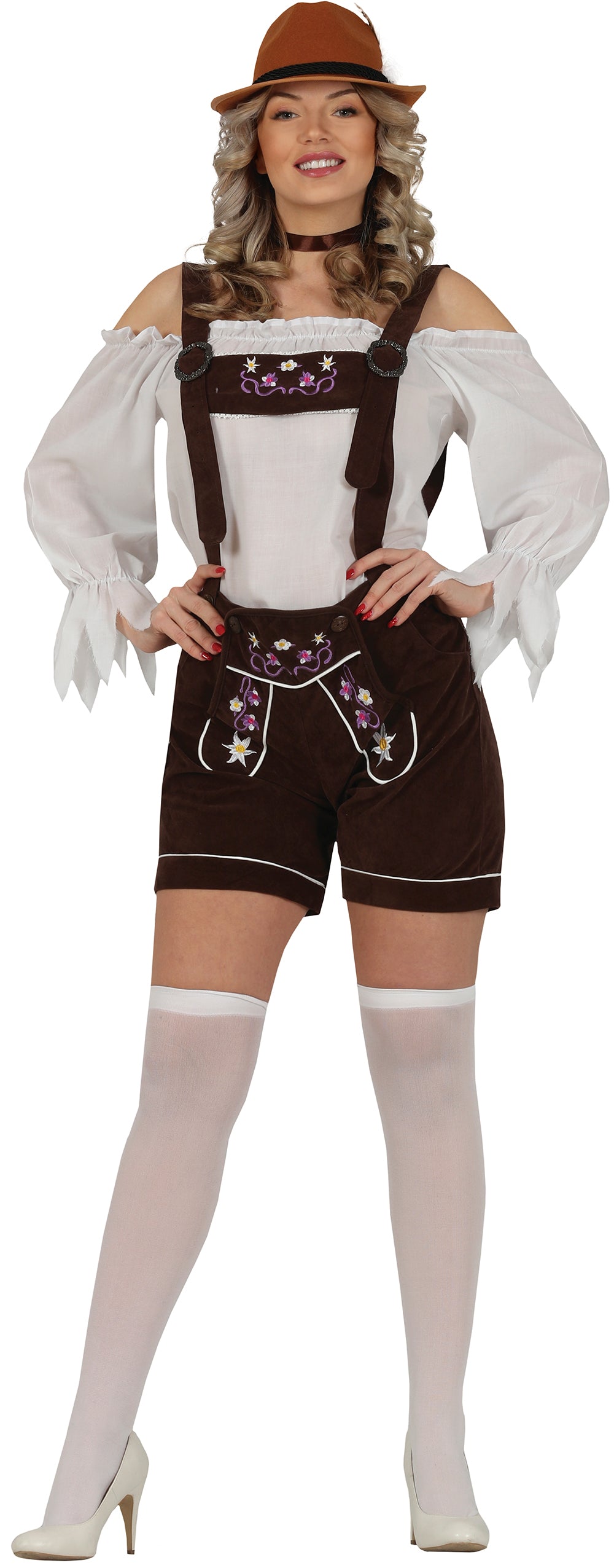 GP79153 – Oktoberfest Trachtenhose Traditionelles Outfit – Größe: 42 - 44 (L) – Farbe: Braun