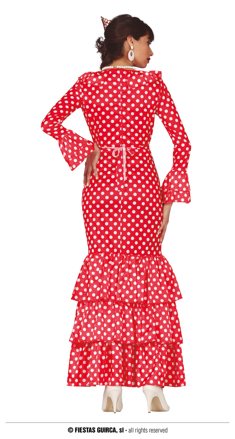 GP79183 – Weltkulturen Flamenco Karneval Kostüm – Größe: 38 - 40 (M) – Farbe: Rot, Ansicht 2