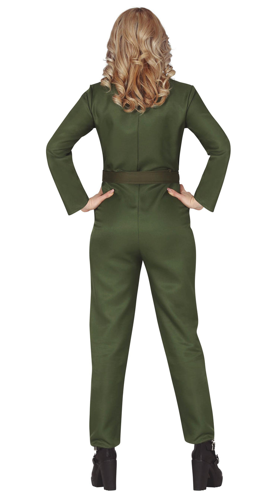GP79187 – Militär Flieger Overall Karneval Kostüm – Größe: 38 - 40 (M) – Farbe: Grün, Ansicht 2