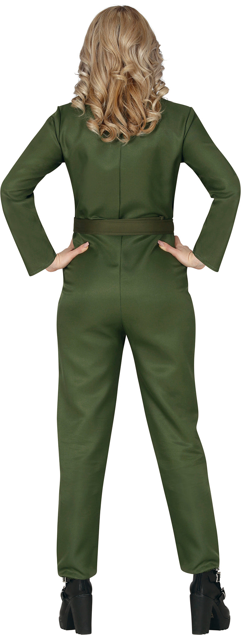 GP79187 – Militär Flieger Overall Karneval Kostüm – Größe: 42 - 44 (L) – Farbe: Grün