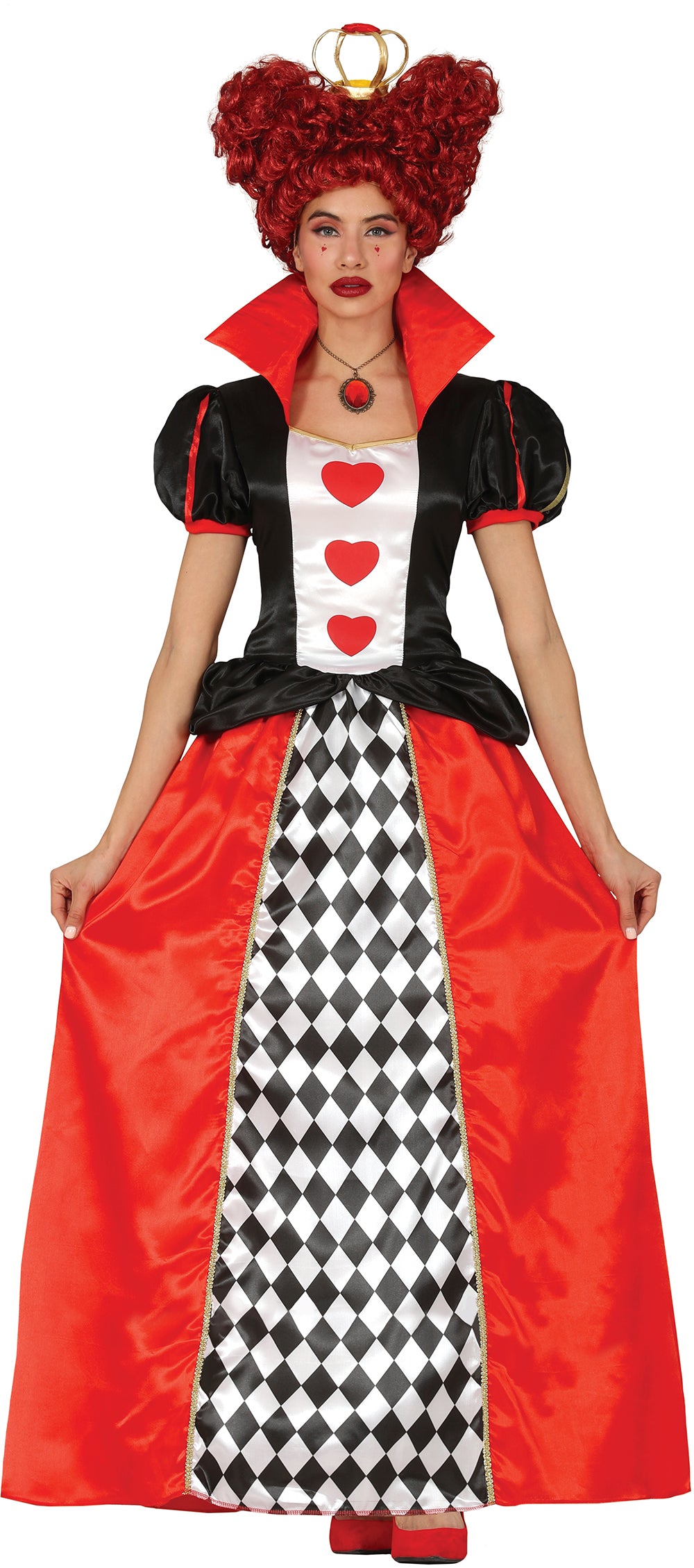 GP79189 – Karneval Königin Herz World Book Day Kostüm – Größe: 38 - 40 (M) – Farbe: Rot
