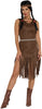 GP79214 – Indisches Karnevalsoutfit Fransen Kleid – Größe: 38 - 40 (M) – Farbe: Braun