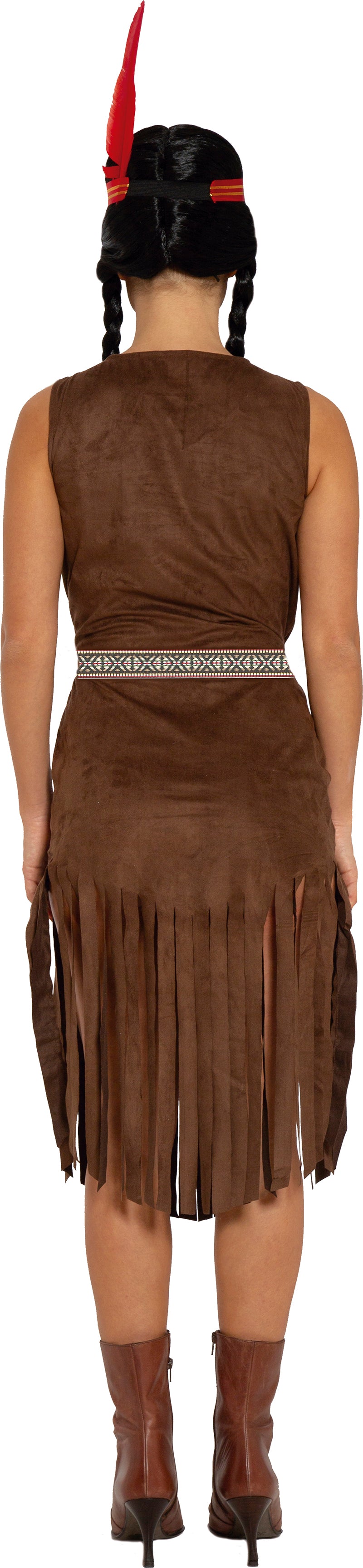 GP79214 – Indisches Karnevalsoutfit Fransen Kleid – Größe: 38 - 40 (M) – Farbe: Braun, Ansicht 2