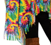 GP79223 – Hippie Karneval Poncho Set Bunte Fransen – Größe: 42 - 44 (L) – Farbe: Mehrfarbig