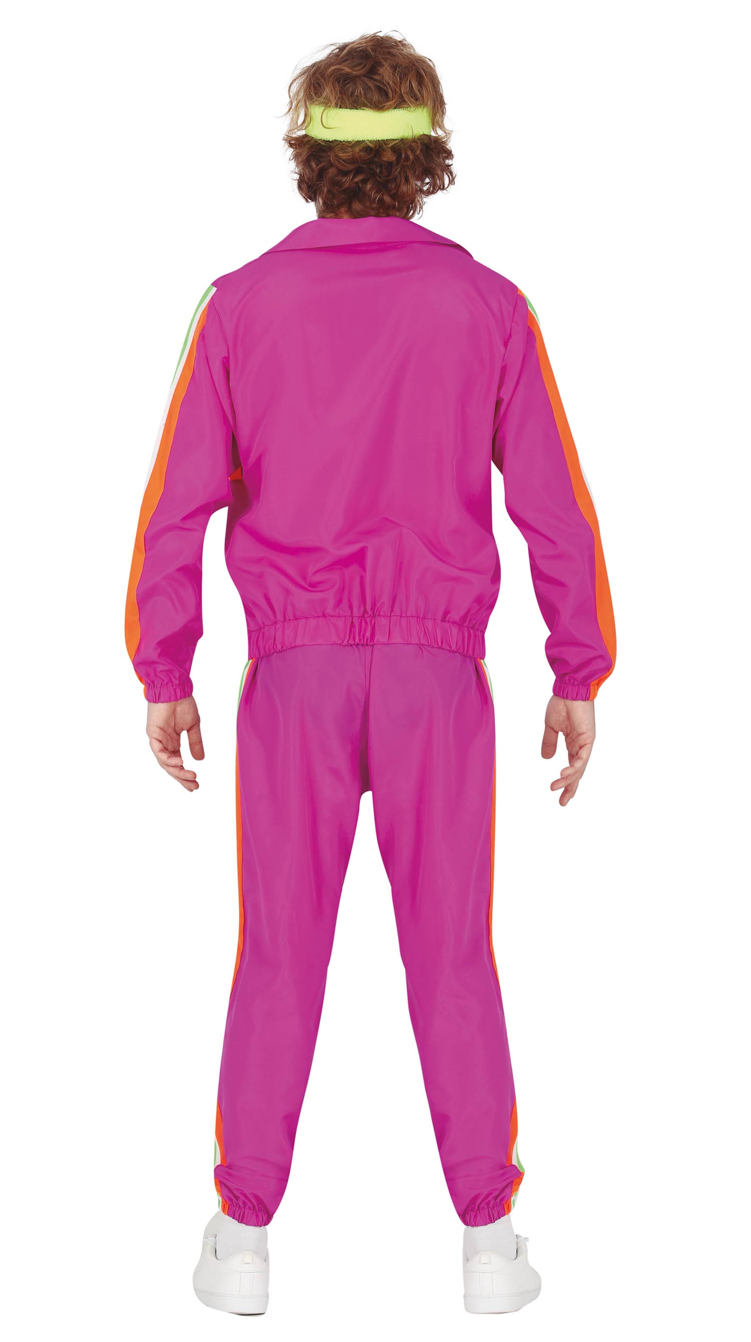 GP79227 – 80s Sport Karneval Retro Kostüm Violett – Größe: 48 - 50 (M) – Farbe: Pink