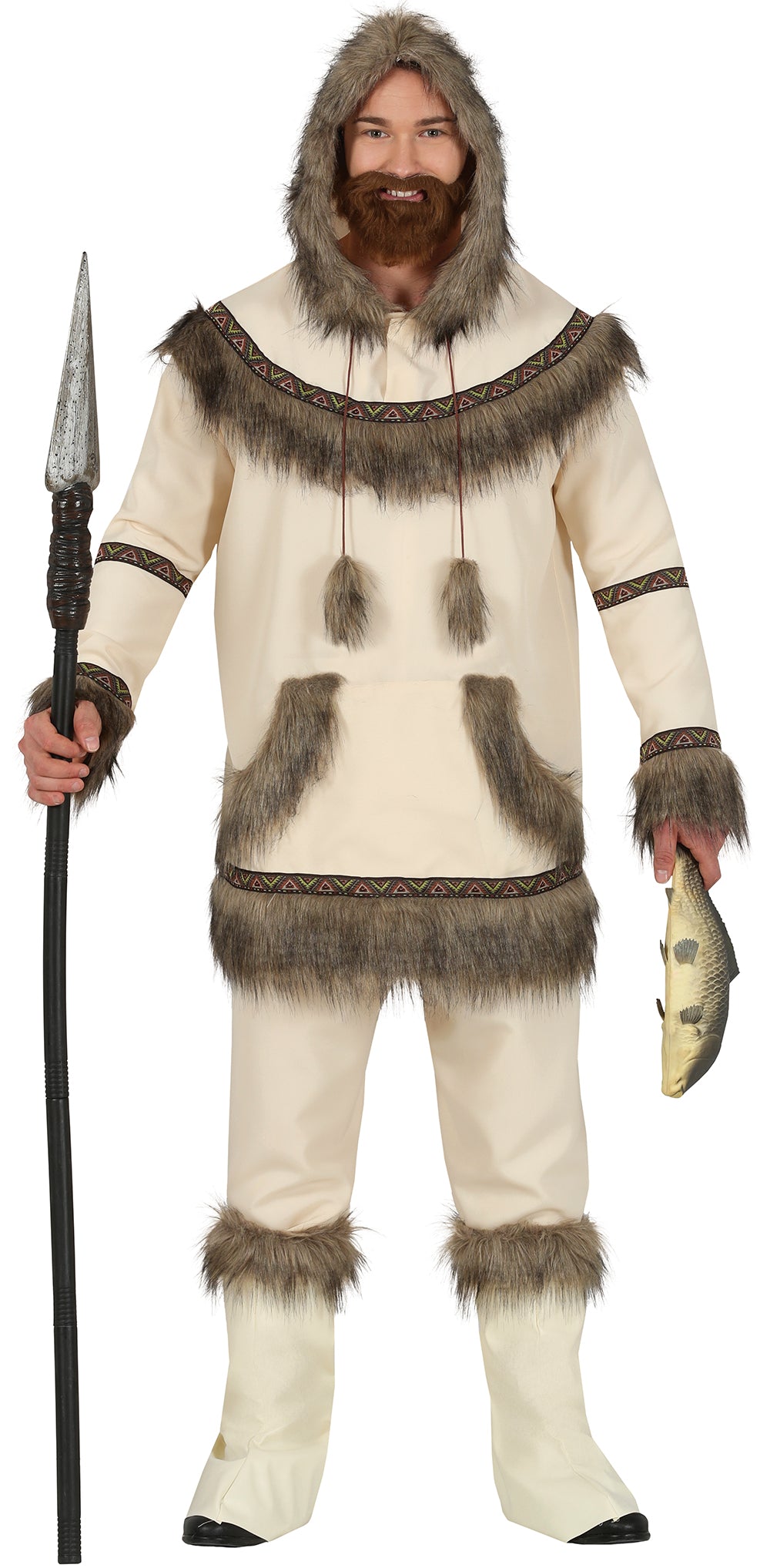 GP79234 – Weltkulturen Inuit Tracht Klassisch Karnevalskleid – Größe: 48 - 50 (M), 52 - 54 (L), 54 - 56 (XL) – Farbe: Beige