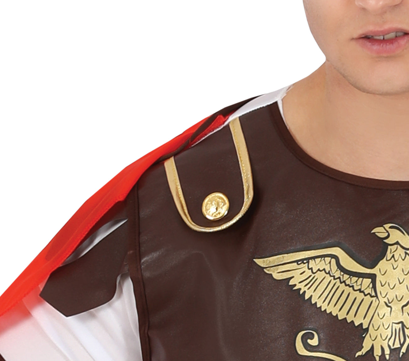 GP79238 – Römischer Gladiator Helm Tunika Kostüm Set – Größe: 52 - 54 (L) – Farbe: Braun