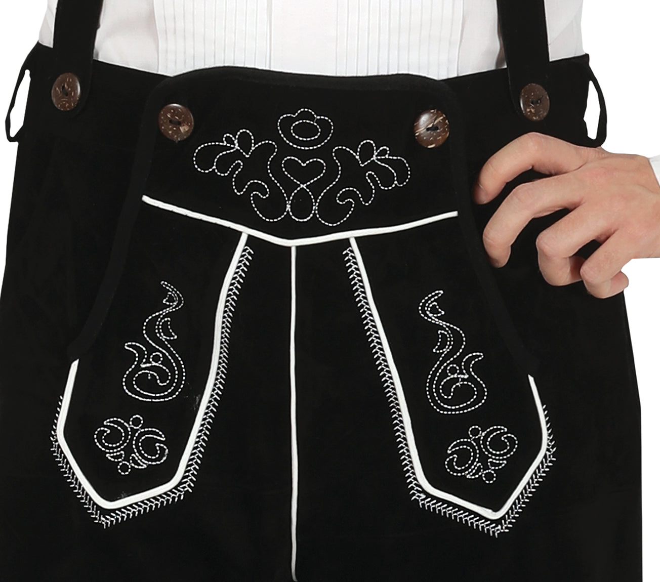GP79244 – Oktoberfest Traditionelle Trachtenhose – Größe: 48 - 50 (M), 52 - 54 (L) – Farbe: Weiß