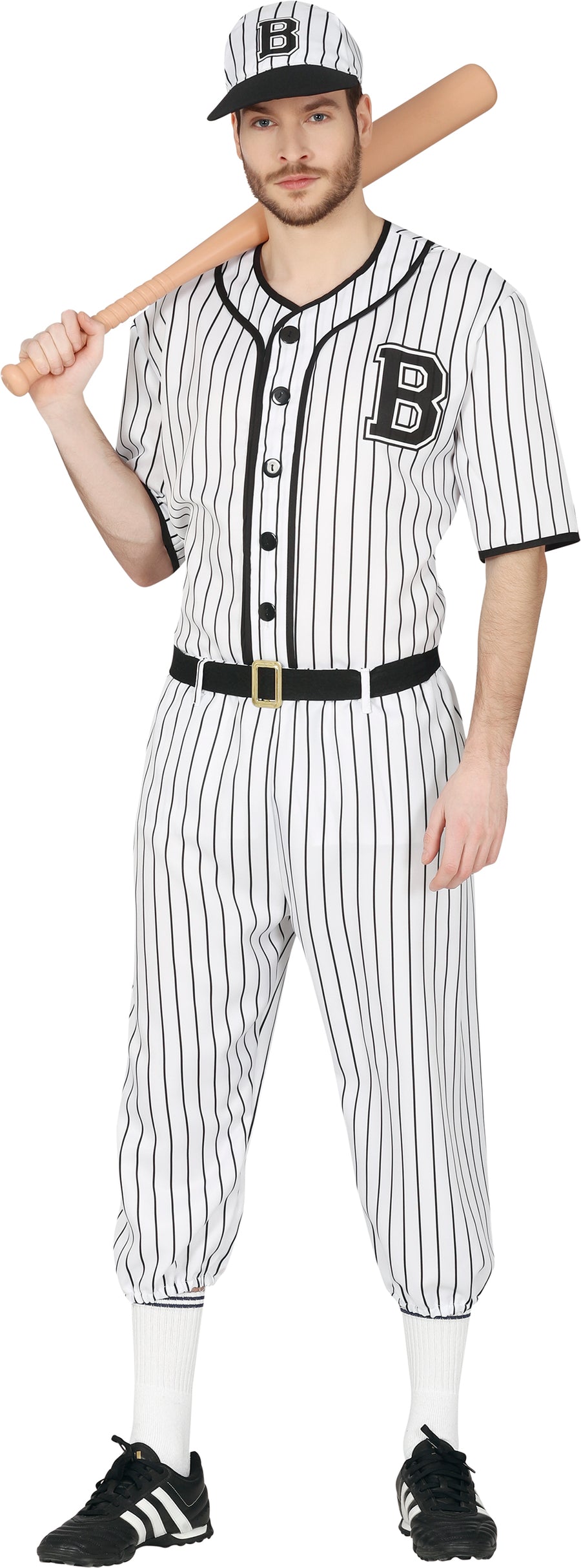 Baseballspieler Kostüm für Herren mit Mütze