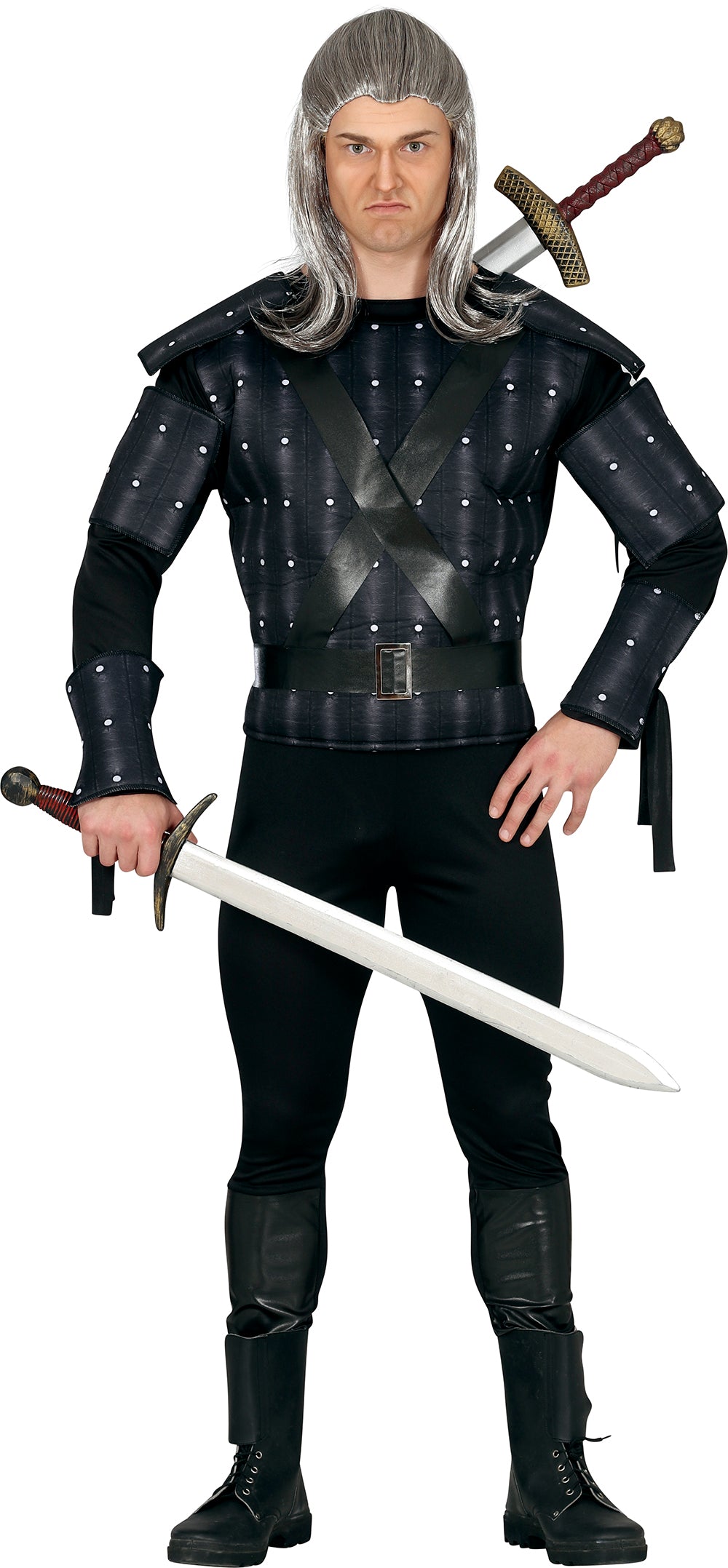 GP79271 – Krieger Ritter Mittelalter Historischer Held – Größe: 52 - 54 (L) – Farbe: Schwarz