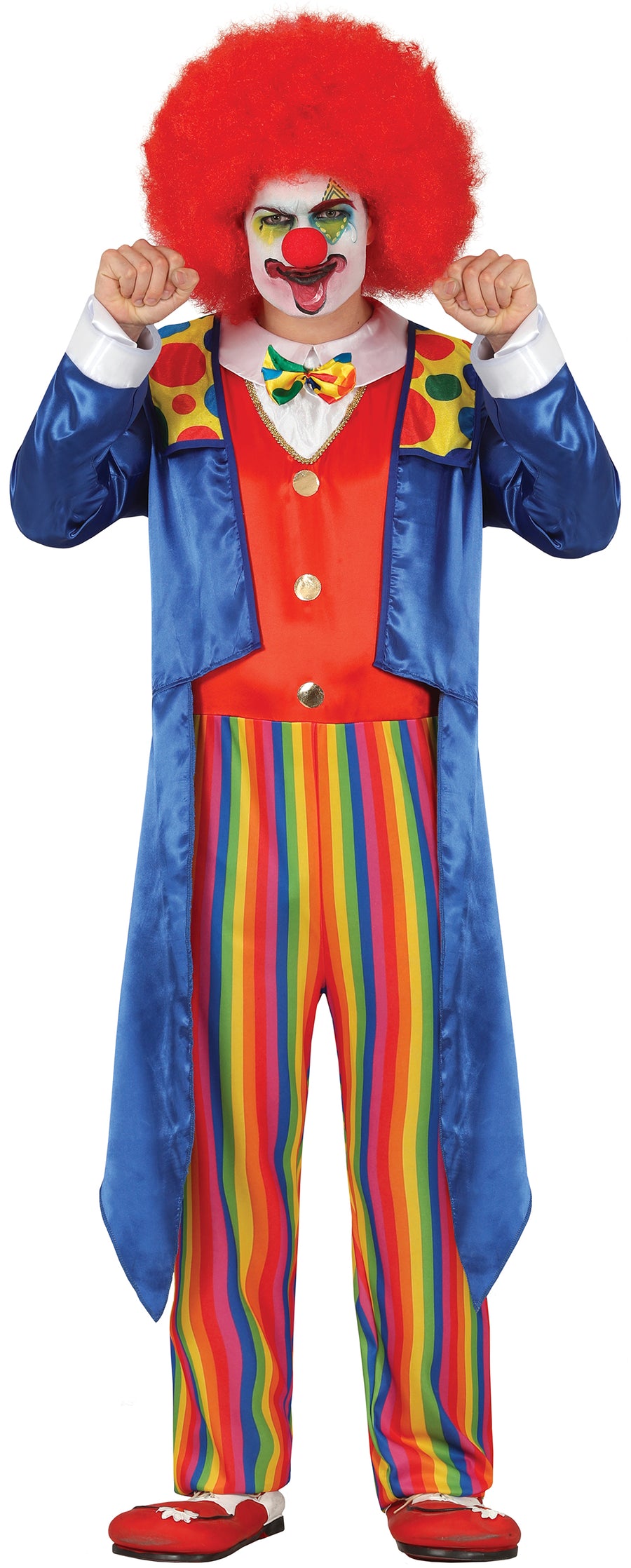 Clown Kostüm für Herren bunt mit Frackjacke