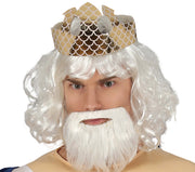 Poseidon Kostüm für Herren mit Krone weiß, Bild 8