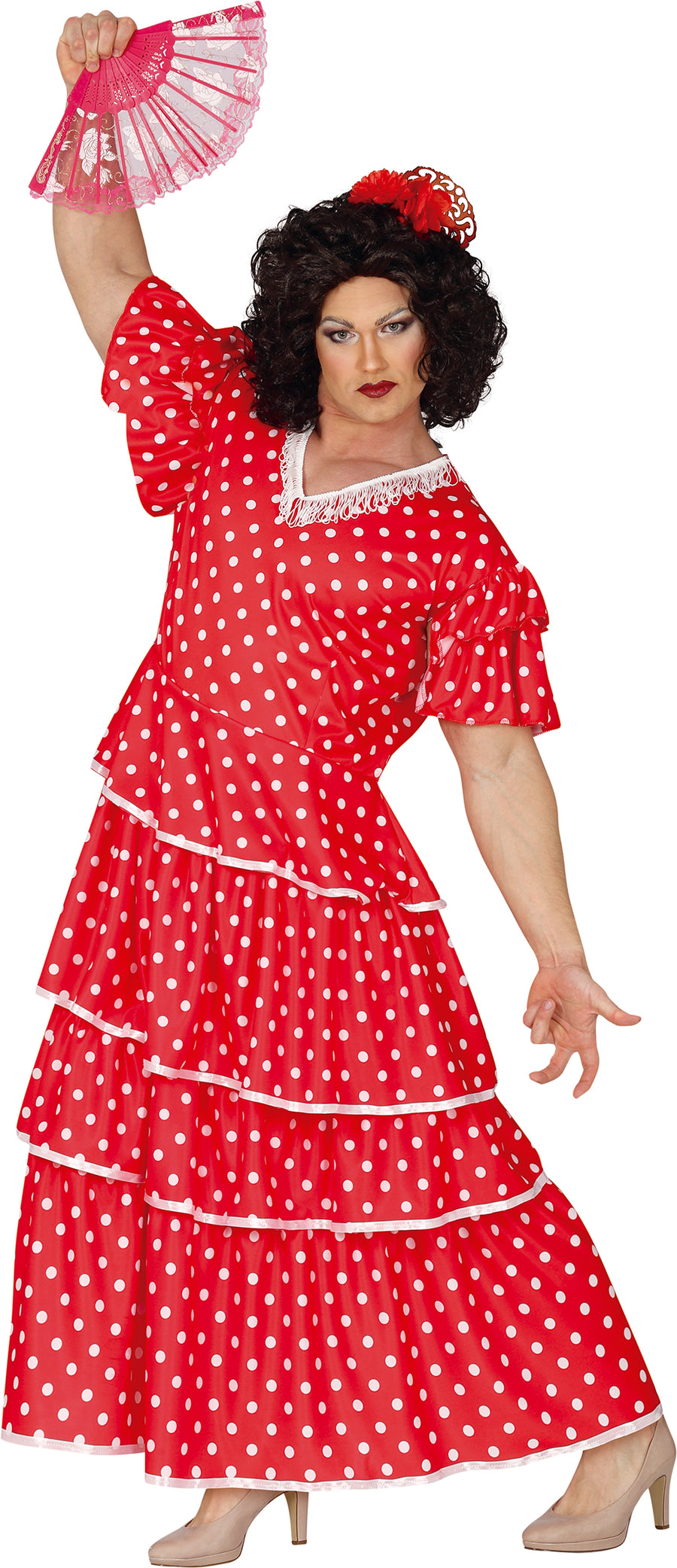Flamenco Kleid für Herren rot gepunktet