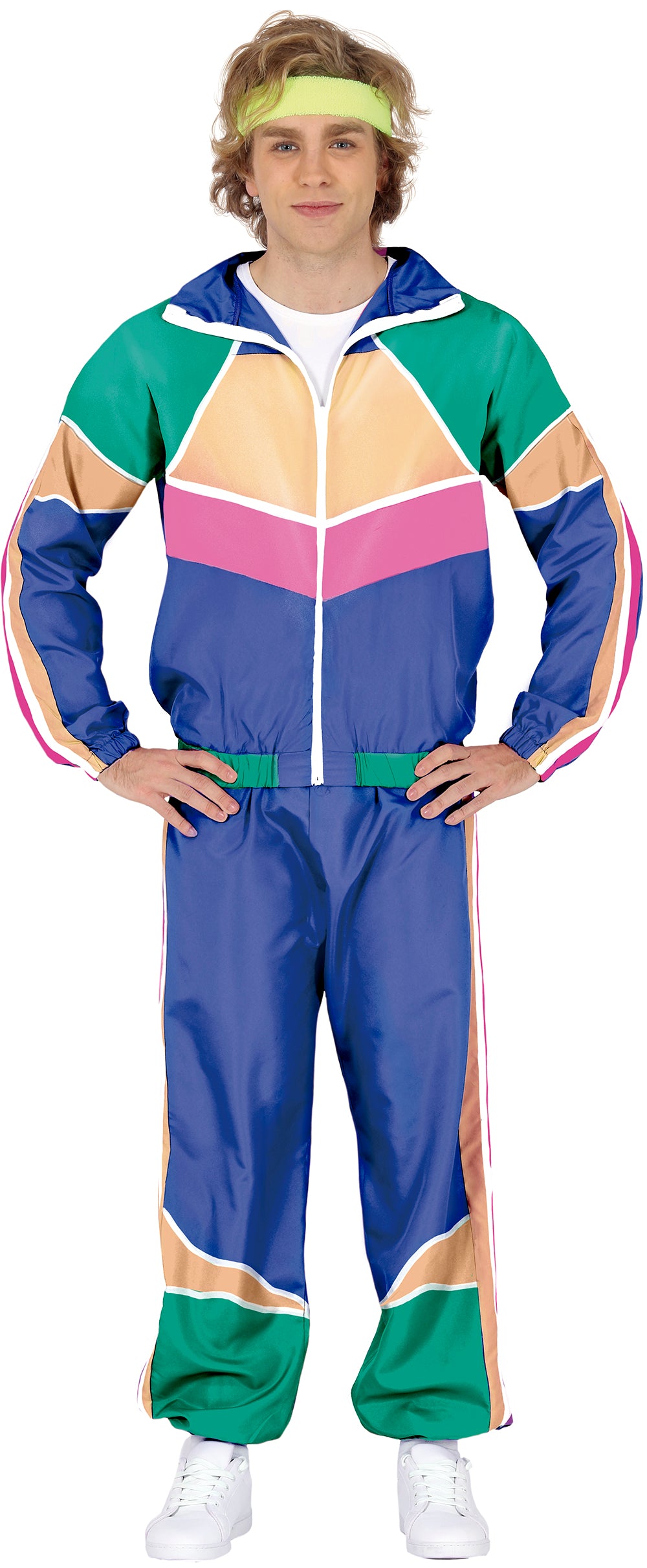 GP79309 – Sport Retro 80s Karneval Outfits – Größe: 48 - 50 (M) – Farbe: Blau