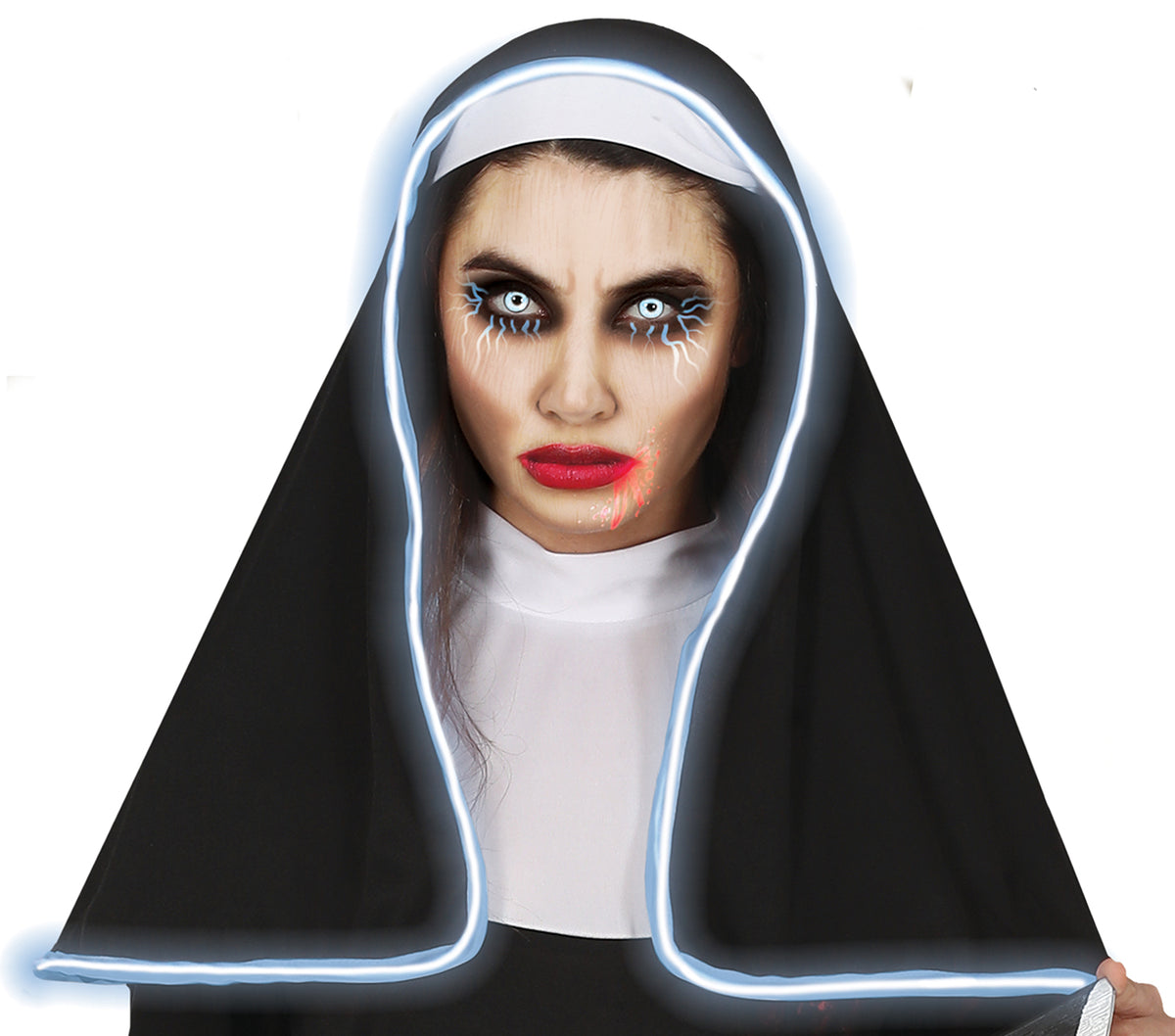 GP79325 – Halloween Nonne Kostüm Spuk Kloster Geist Grusel – Größe: 42 - 44 (L) – Farbe: Schwarz