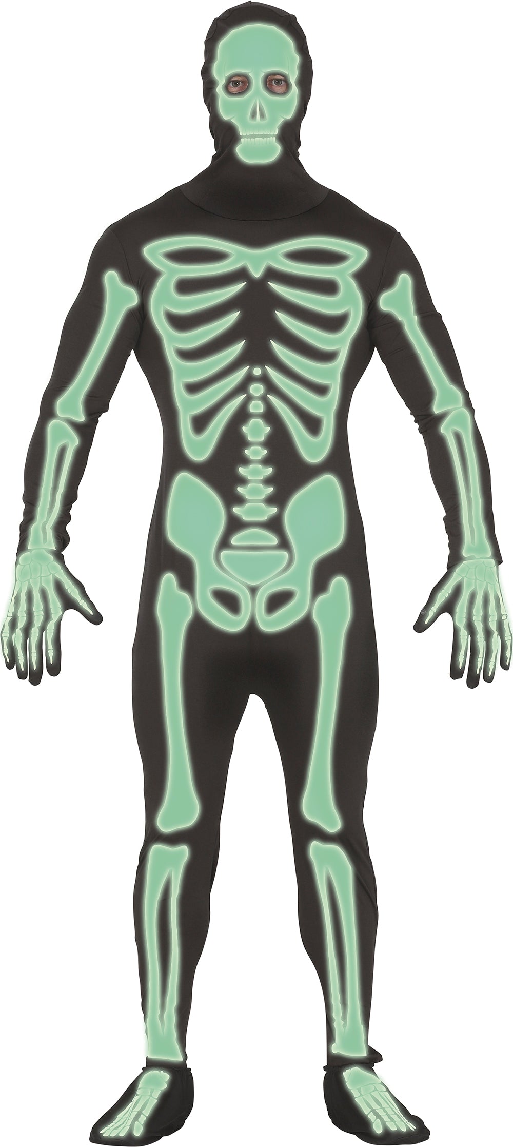 GP79340 – Halloween Skelett Einteiler Overall Grusel – Größe: 52 - 54 (L) – Farbe: Schwarz