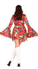 GP79379 – Hippies Kostüm Bunt 60s Kleid Karneval – Größe: 38 - 40 (M) – Farbe: Braun