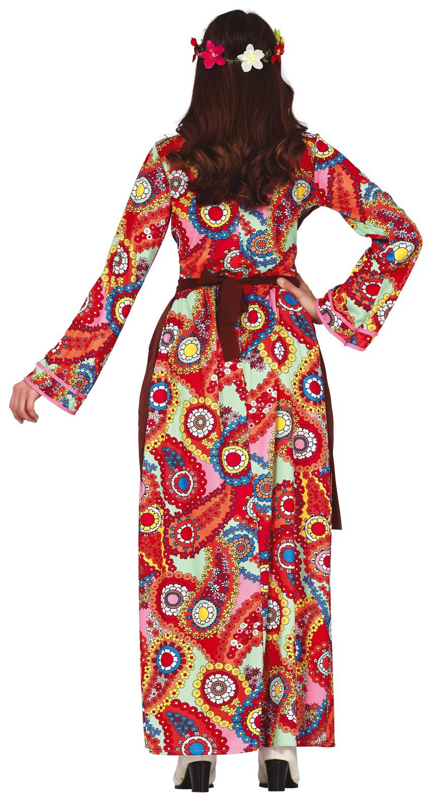 GP79391 – Hippie Blumenkind 60s Karneval Retro – Größe: 38 - 40 (M) – Farbe: Braun