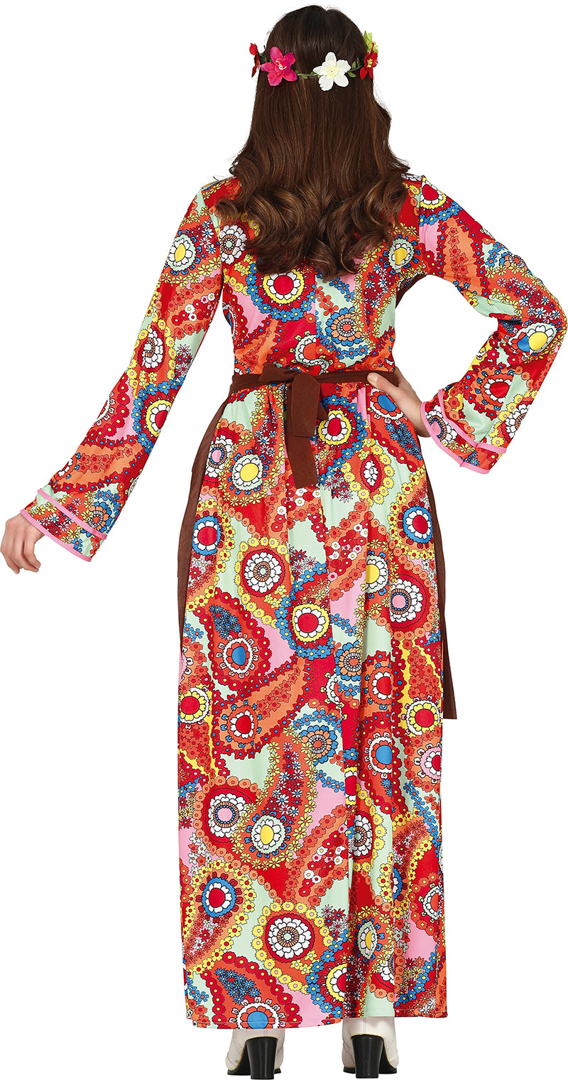 GP79391 – Hippie Blumenkind 60s Karneval Retro – Größe: 42 - 44 (L) – Farbe: Braun
