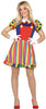 GP79393 – Clown Kostüm Karneval Buntkleid – Größe: 38 - 40 (M), 44 - 46 (XL) – Farbe: Mehrfarbig