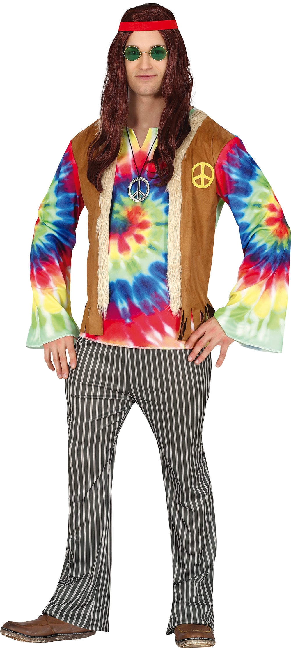 GP79406 – Hippie Kostüm 60s Festival Boho Look – Größe: 48 - 50 (M) – Farbe: Mehrfarbig