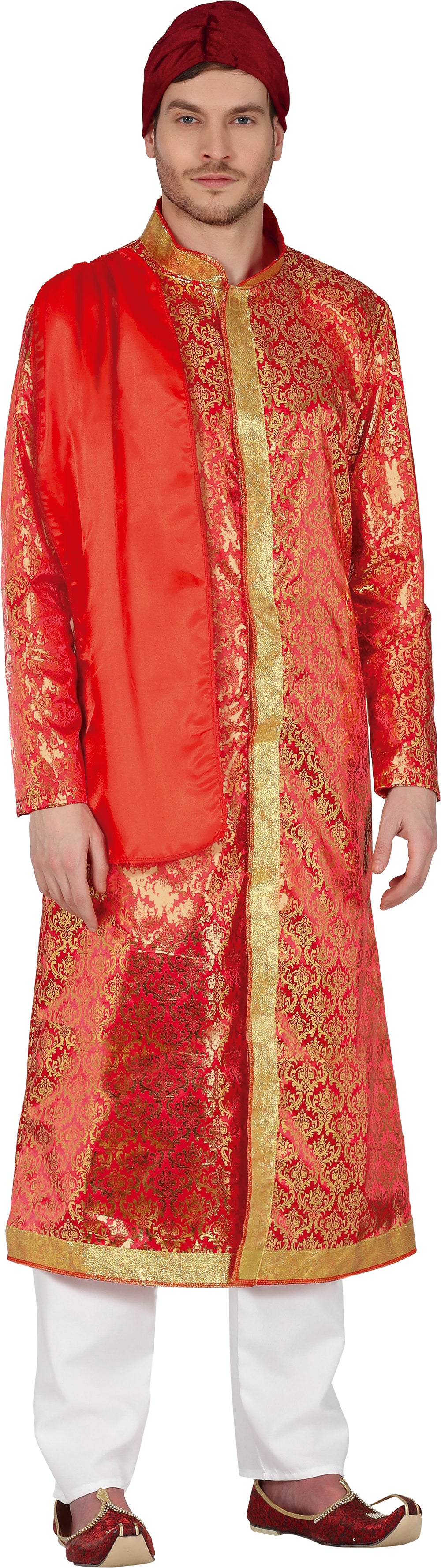 GP79408 – Wüstenprinz Sheik Tunika Karnevalskostüm – Größe: 48 - 50 (M) – Farbe: Rot