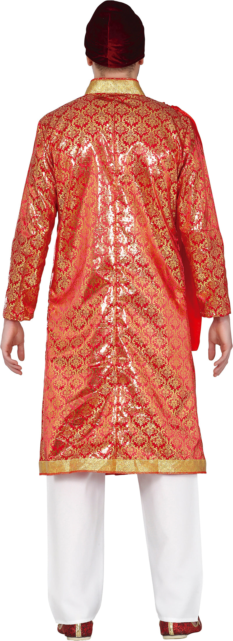 GP79408 – Wüstenprinz Sheik Tunika Karnevalskostüm – Größe: 48 - 50 (M) – Farbe: Rot, Ansicht 2