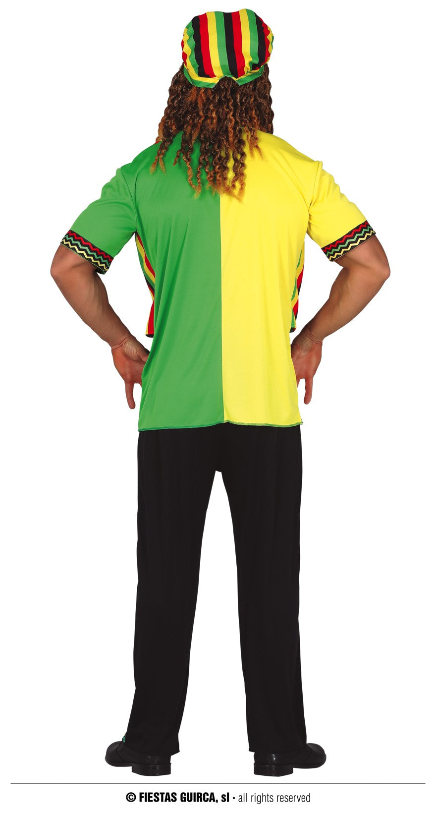 GP79412 – Rastafarian Junggesellenabschied 70er Jahre – Größe: 52 - 54 (L) – Farbe: Mehrfarbig