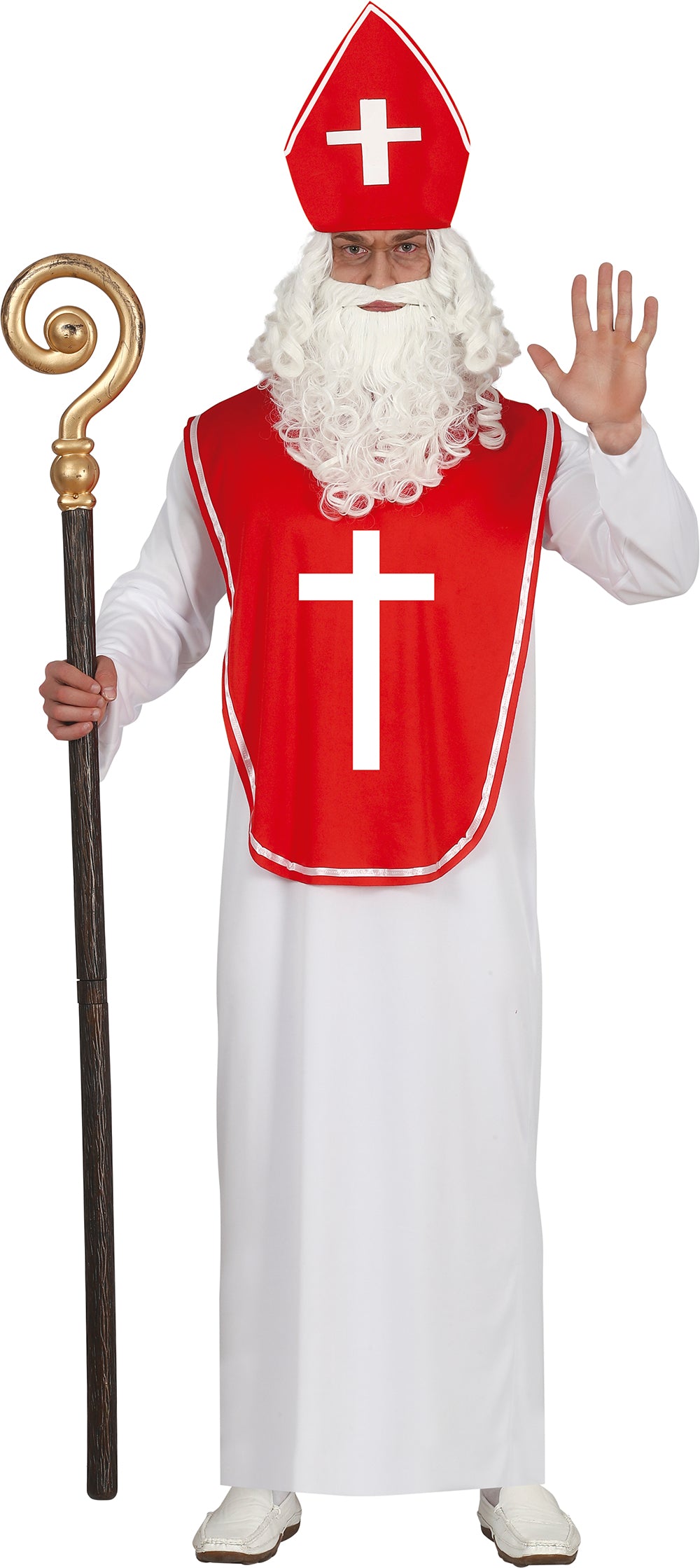 GP79419 – Nikolaus Kostüm Weihnachten Religion – Größe: 52 - 54 (L) – Farbe: Weiß
