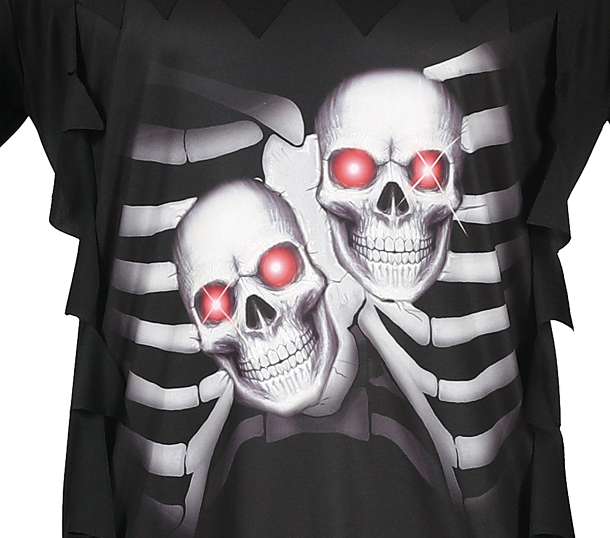 GP79485 – Halloween Skelett Outfit Dunkle Gestalt – Größe: 52 - 54 (L) – Farbe: Schwarz