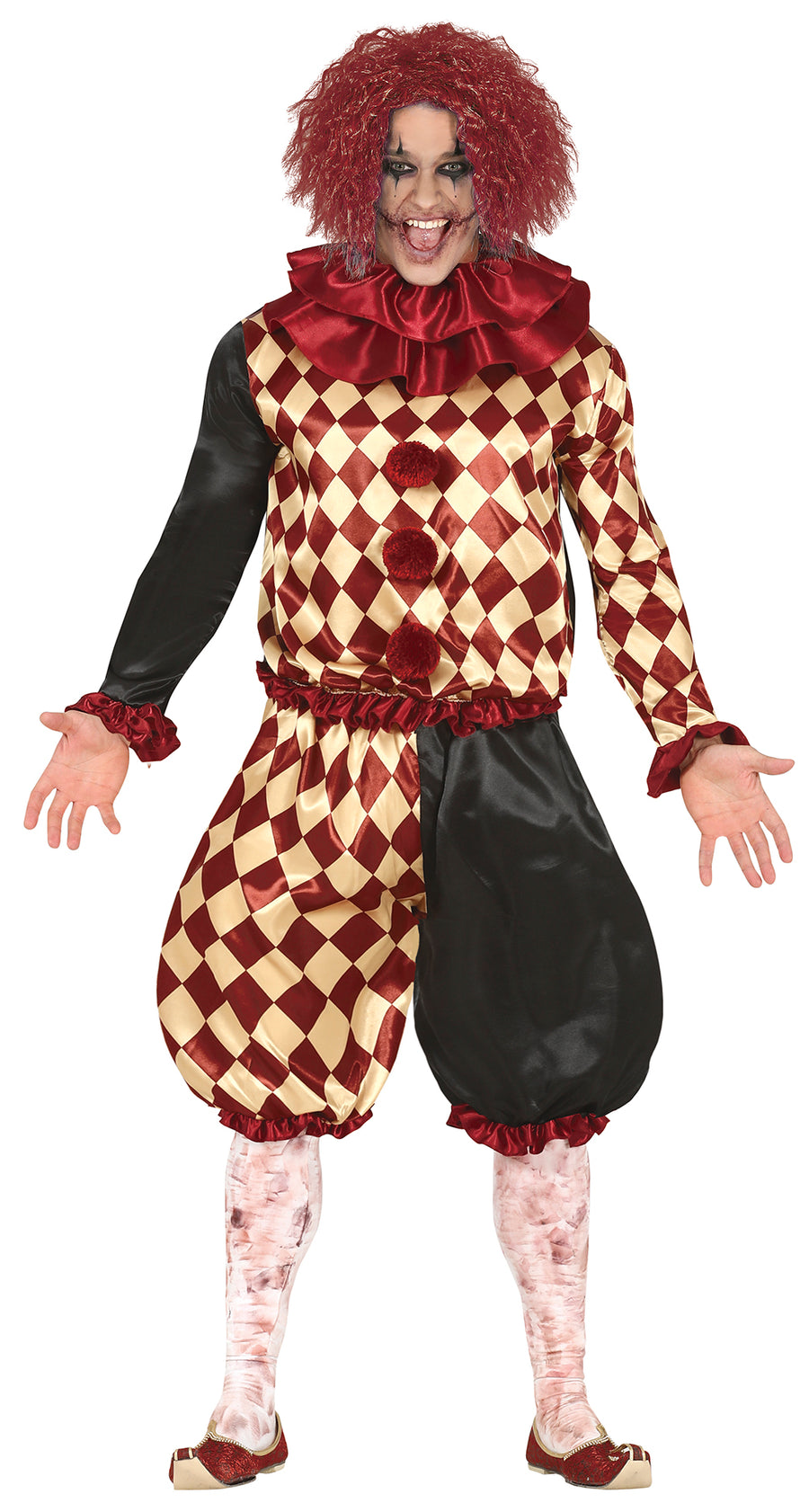 Horror Clown Kostüm für Herren Rautenmuster