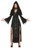 GP79510 – Halloween Priesterin Gewand Kapuze – Größe: 42 - 44 (L) – Farbe: Schwarz