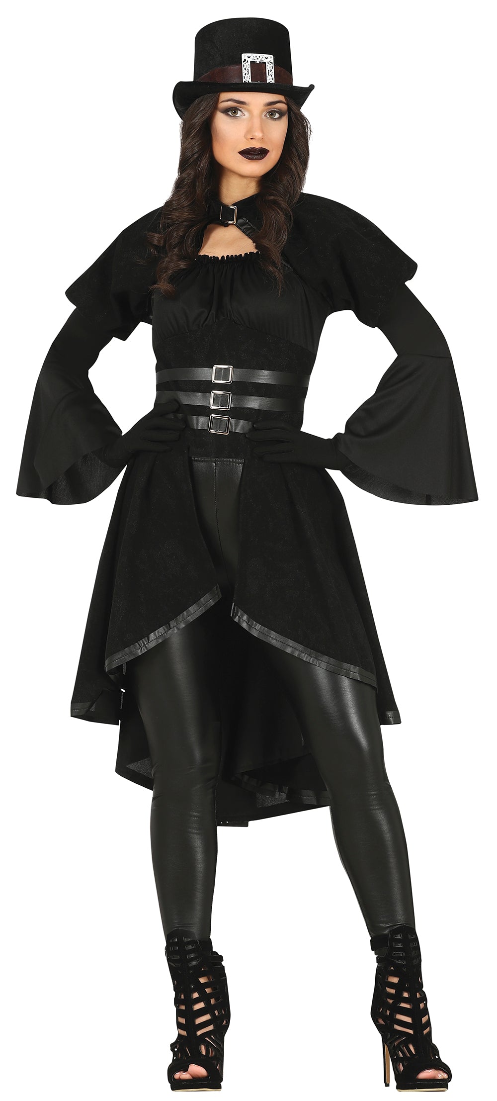 GP79516 – Halloween Zauberhafte Gothic Tunika – Größe: 38 - 40 (M) – Farbe: Schwarz