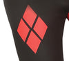 GP79523 – Harlekin Bösewicht Kostüm Rot Schwarz Jumpsuit – Größe: 36 - 38 (S) – Farbe: Schwarz