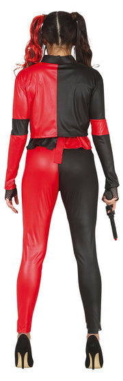 Harlekin Bösewicht Kostüm Rot Schwarz Jumpsuit, Bild 12
