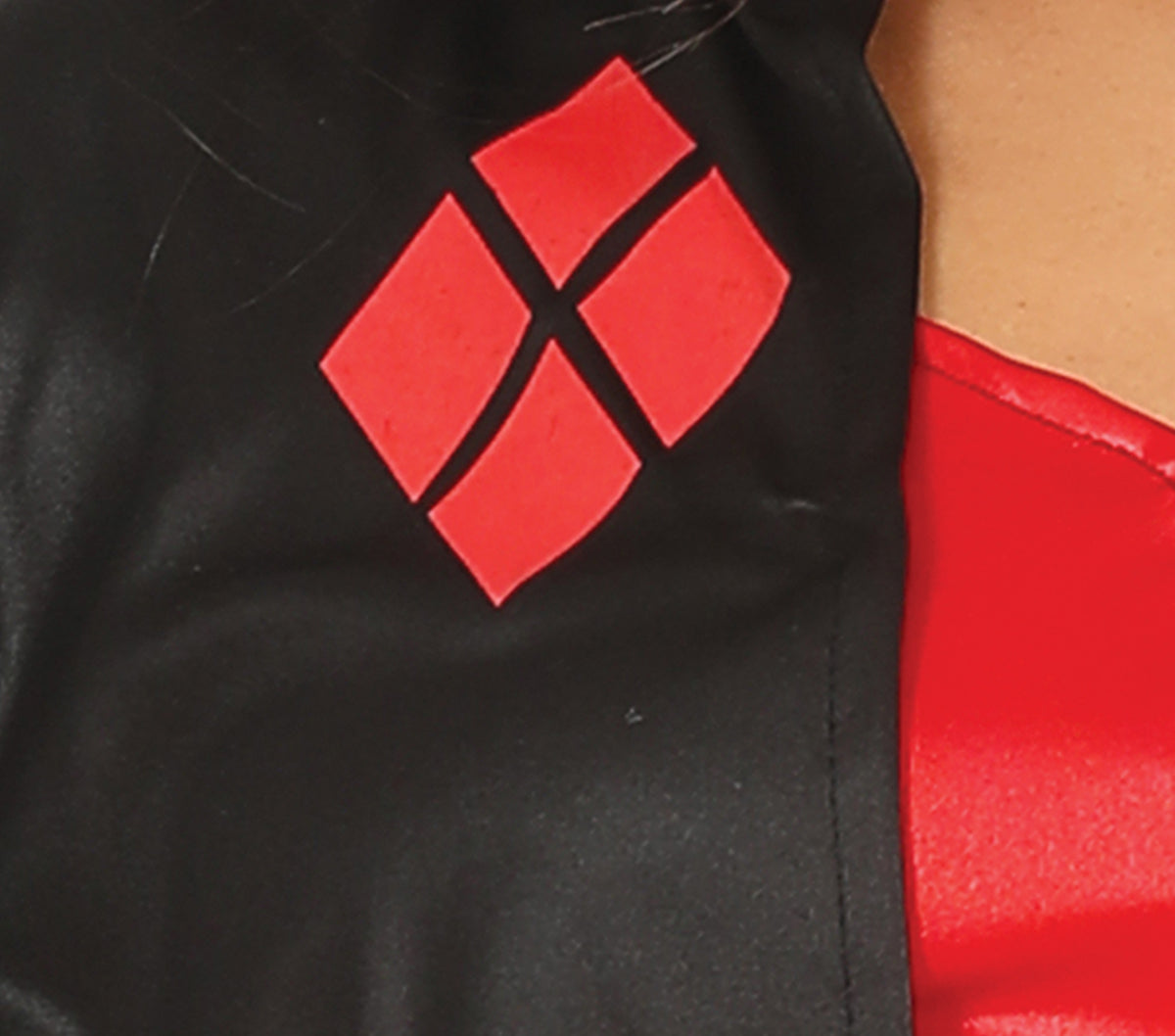 GP79523 – Harlekin Bösewicht Kostüm Rot Schwarz Jumpsuit – Größe: 42 - 44 (L) – Farbe: Schwarz