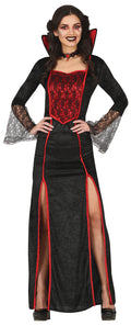 Vampir Königin Kleid Schwarz Rot