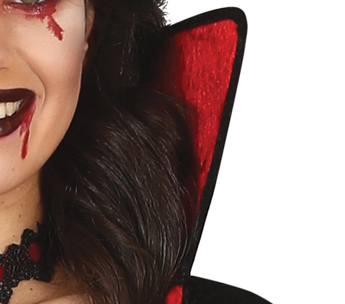 GP79536 – Vampir Königin Kleid Schwarz Rot – Größe: 36 - 38 (S) – Farbe: Schwarz
