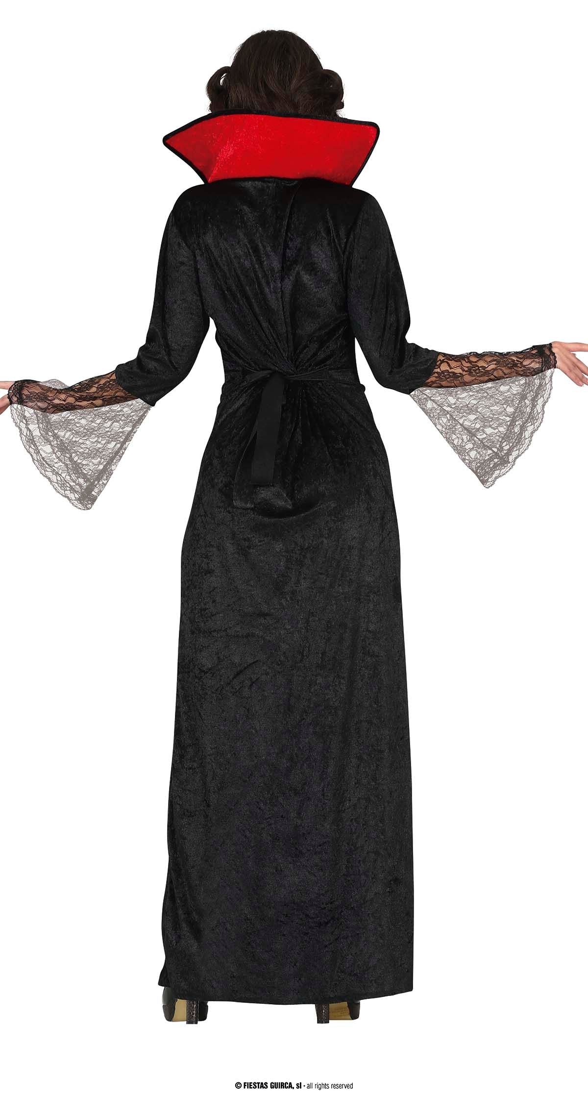 GP79536 – Vampir Königin Kleid Schwarz Rot – Größe: 38 - 40 (M) – Farbe: Schwarz